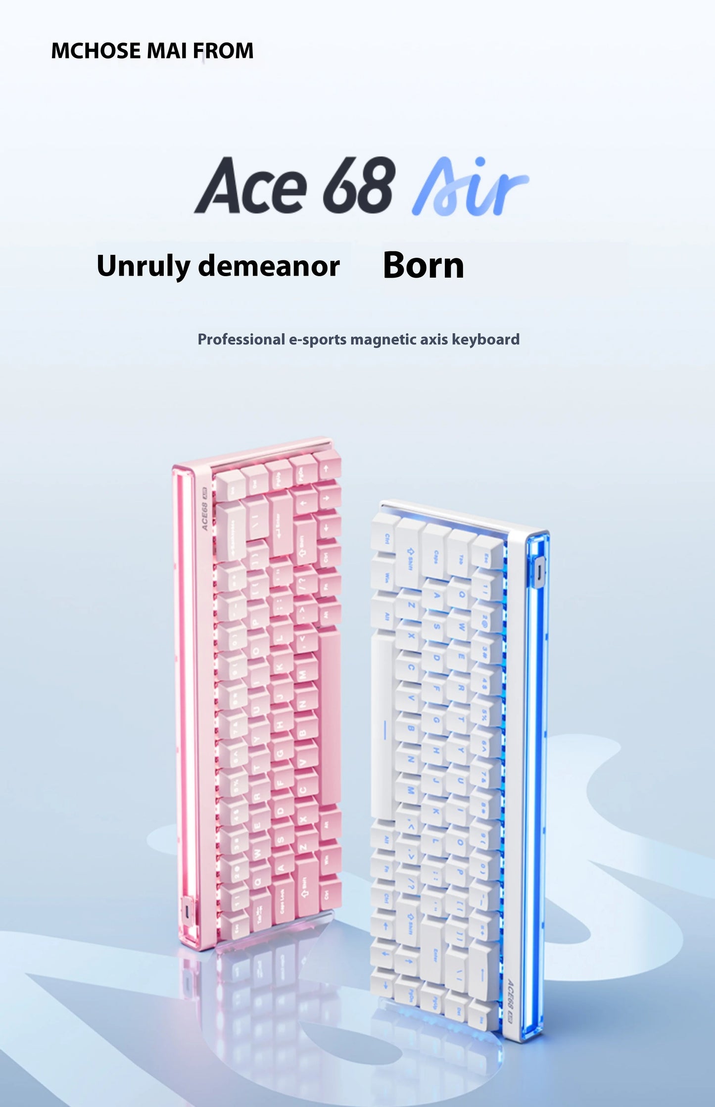 MCHOSE ACE68 Air Magnetic Keyboard Magnetic Switch 8k Polling Rate 128k Scanning Rate RGB Light Box Customized Gaming Keyboard
