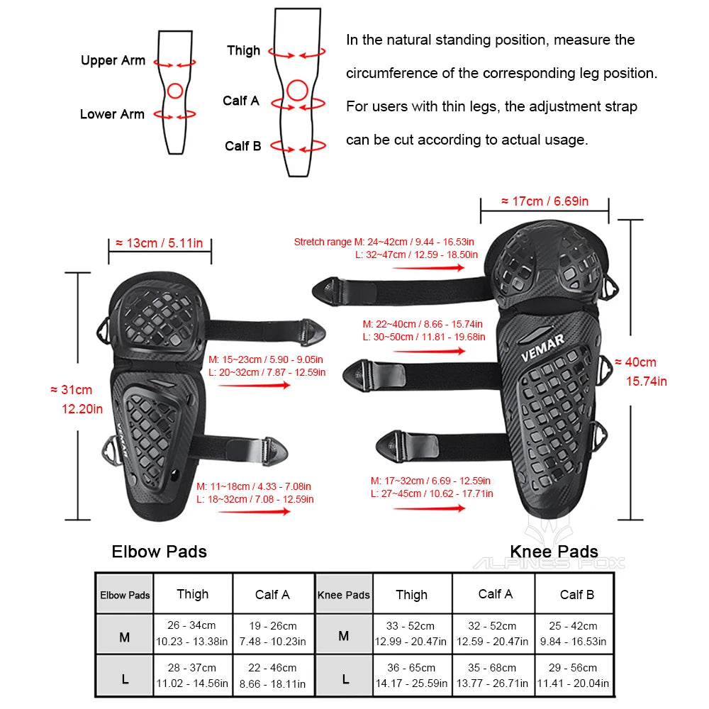 Vemar New Motorcycle Knee Pad Elbow Protective Combo Knee Protector Equipment Gear Four Seasons Outdoor Sport Motocross Knee Pad