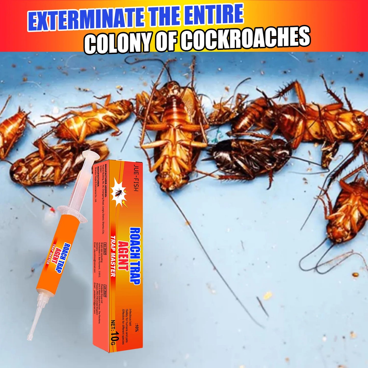 Jue-Fish Cockroach Bait Gel for Cleaning Indoor Kitchen Household Cockroach Bait