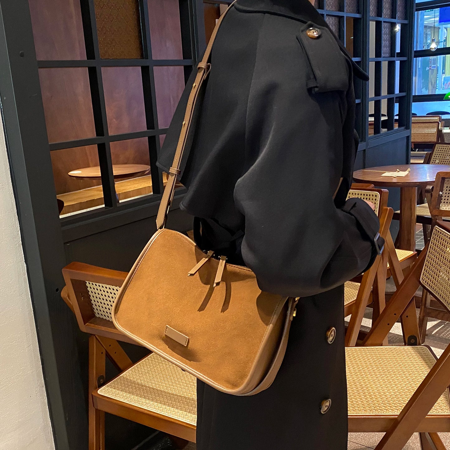 Suede Cowhide fashion ladies shoulder cross coffe bag luxury designer women brown handbag angola red