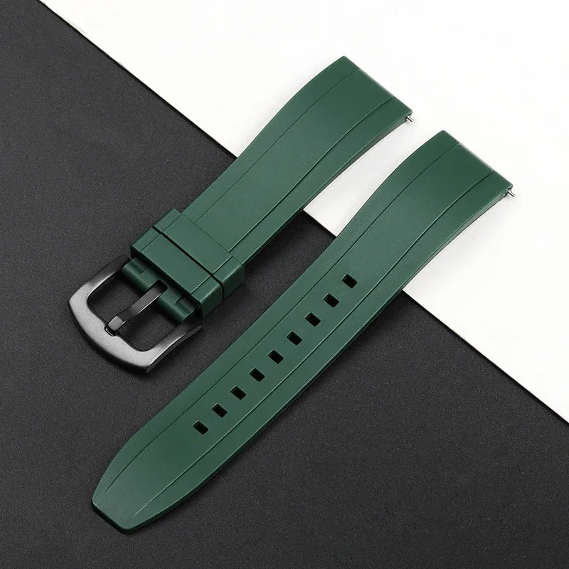 Quality Rubber Watch Strap 20mm 22mm 24mm for Seiko 5 Green Water Ghost Abalone Men Sport Silicone Wristband Quick Release Band