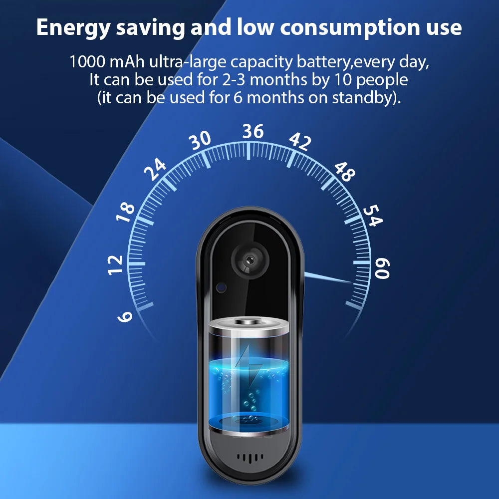 Smart Doorbell Ring Door Camera Wireless Intelligent Video Bell Camera Visual Intercom Night Vision for Home Office Apartment