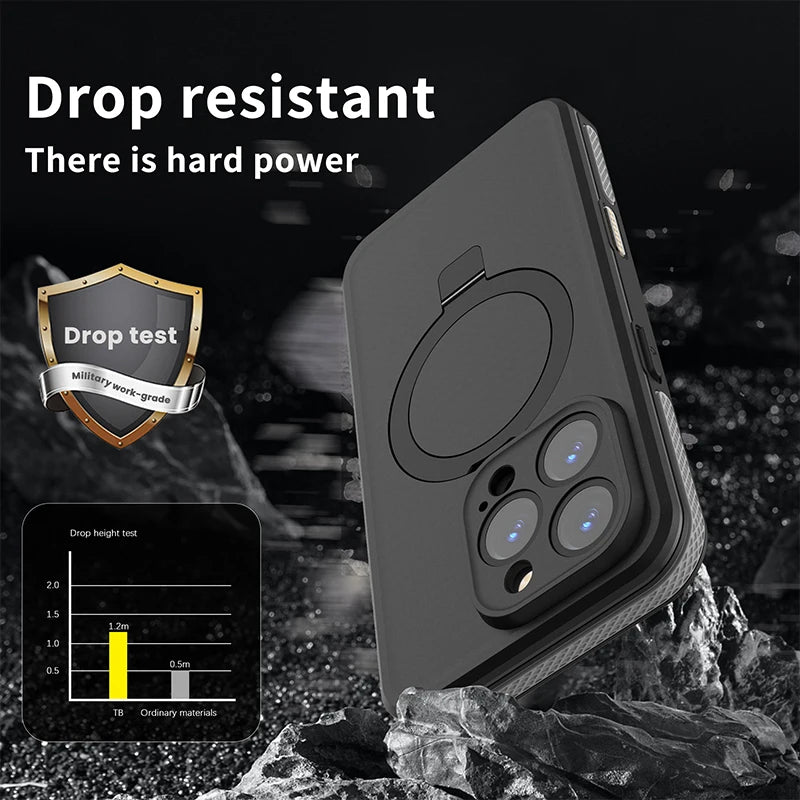 Magnetic Charging with Stand Anti Fall IP68 Waterproof Case For iPhone 16 15 Pro Max Plus Drop proof Diving Swim Outdoor Sport
