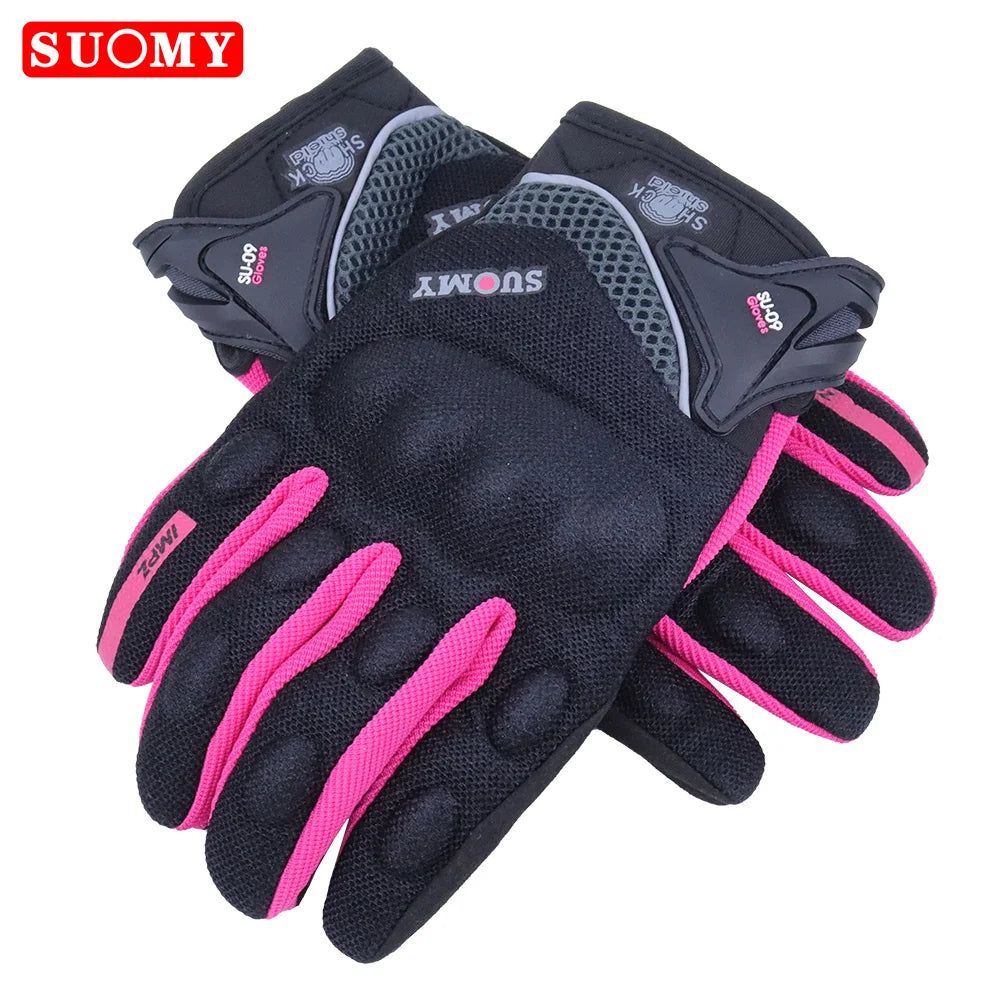 SUOMY Women Purple Motorcycle Gloves Touch Screen Full Finger Racing/Climbing/Cycling/Riding Sport Windproof Motocross Gloves