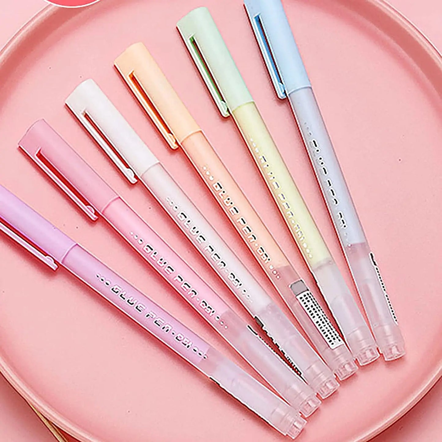 6Pcs Scrapbook Quick Dry Glue Pens Adhesive Glue Pen Crafting Fabric Pen Liquid Glue Pen for Scrapbooking Papercrafts Accessorie