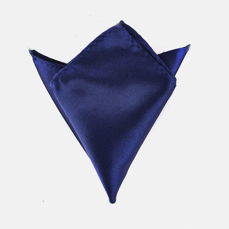 Luxury Men's Handkerchief Solid Color White Black Red Hankies Polyester Hanky Business Pocket Square Chest Towel 22*22CM