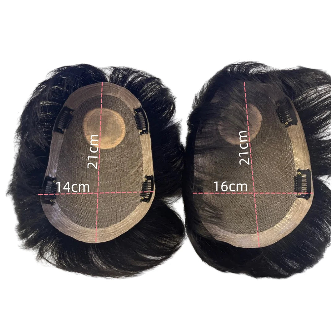 Prosthetic Hair Male 100% Human Hair Toupee Wigs for Man Replacement System Men's WIg Real Hair for Baldness Cover White Hair