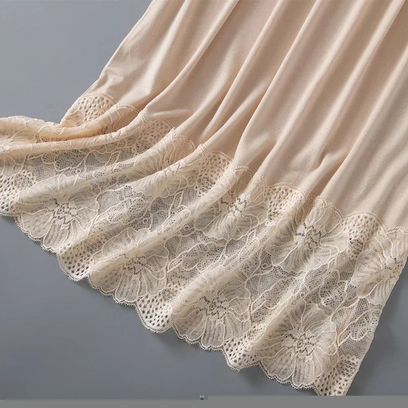 3 Lengths Basic Underskirt Modal Female Half Length Skirt Lace Slip Innerwear Short Skirt Women Half Slip Dress Petticoat