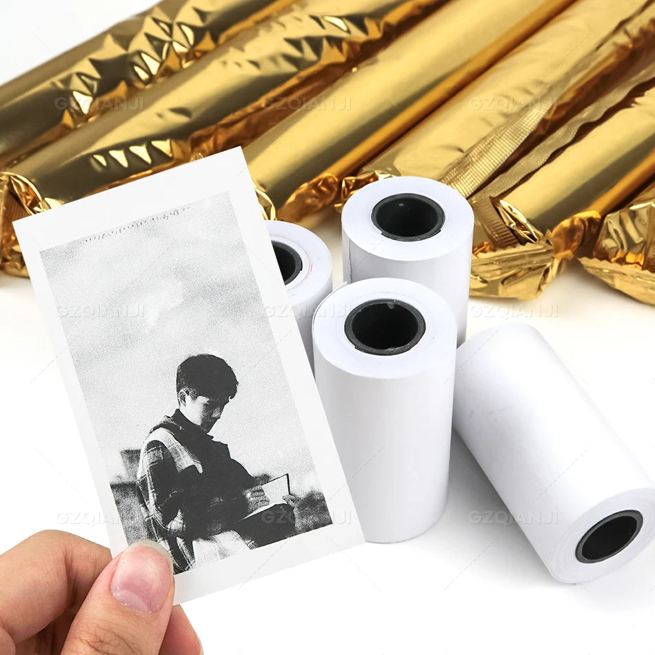 White Color Sticker Label  Thermal Paper Rolls for Photo Printer and Color White Receipt Bill Printer Paper Roll