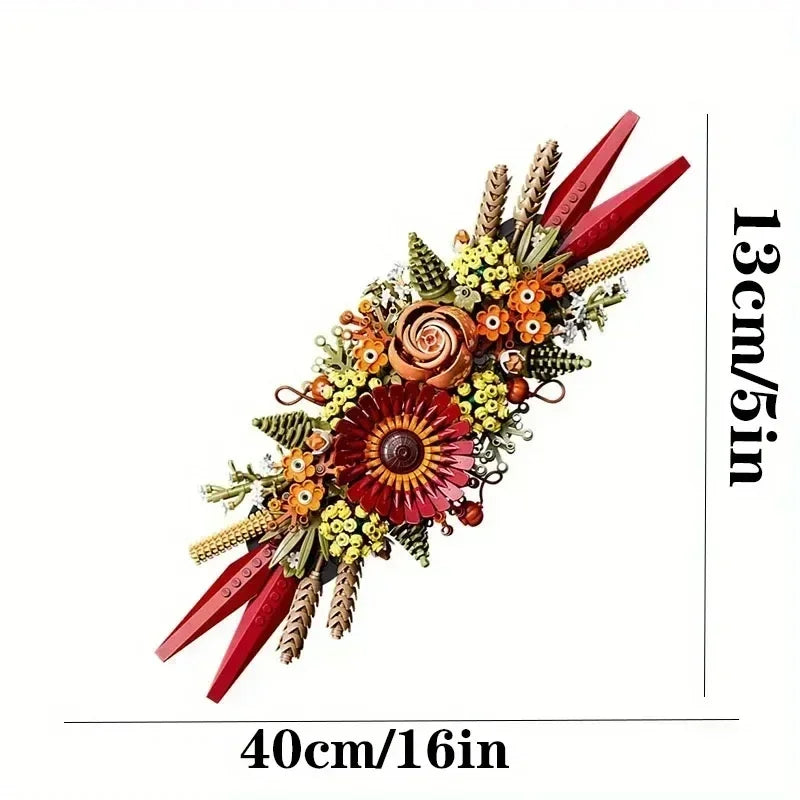 812PCS Succulent DIY Toy: Dry Flower Centerpiece Bouquet Building Block 10314 Model Kit Home Decor Bricks for Christmas Gift