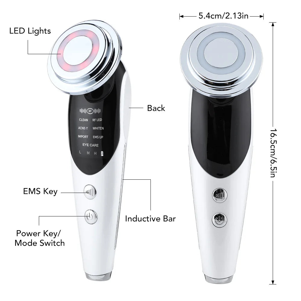 7 in 1 Face Lift Devices Microcurrent Skin Rejuvenation EMS RF Women Facial Massager Light Therapy Anti Aging Wrinkle Beauty