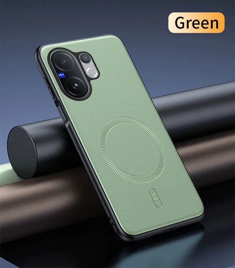 For Vivo V60 5G Case Magnetic Leather Shield Cover For Vivo V60 5G Anti-Fingerprint Non-Slip PC+TPU