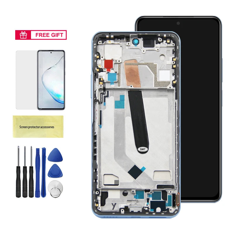 6.67" Super AMOLED Poco F3 Display Screen, for Xiaomi Poco F3 M2012K11AG Lcd Display Digital Touch Screen with Frame Replacement