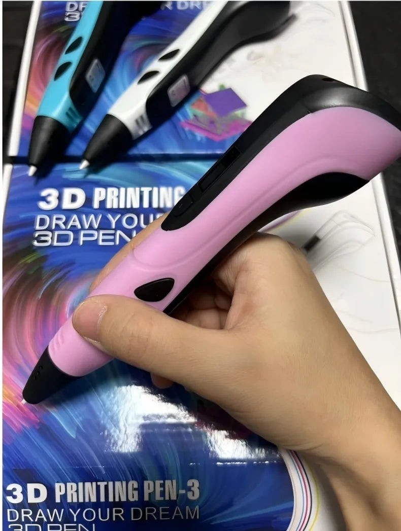 2024 New 3D Printing Pen 3D Pen for Children with Power Adapter 50M PLA Filament Travel Case Birthday Christmas Gift for Kids
