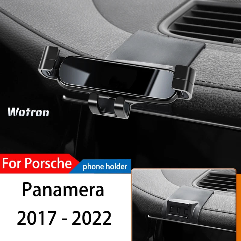 Car Phone Holder For Porsche Panamera 2010-2022 GPS Special Gravity Navigation Mobile Bracket 360 Degree Rotating Stand