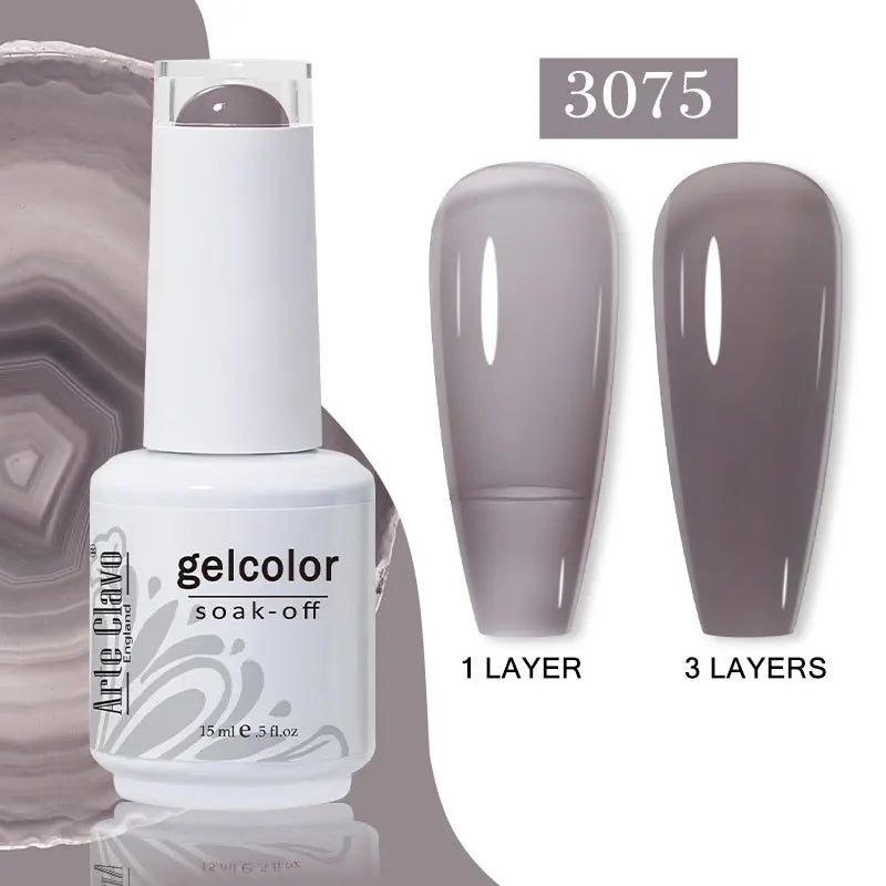 Arte Clavo 15ml Gel Polish Hybrid Varnishes 179 Colors Nails Art For Manicure Soak Off UV Need Top Base Primer Gel Nail Polish