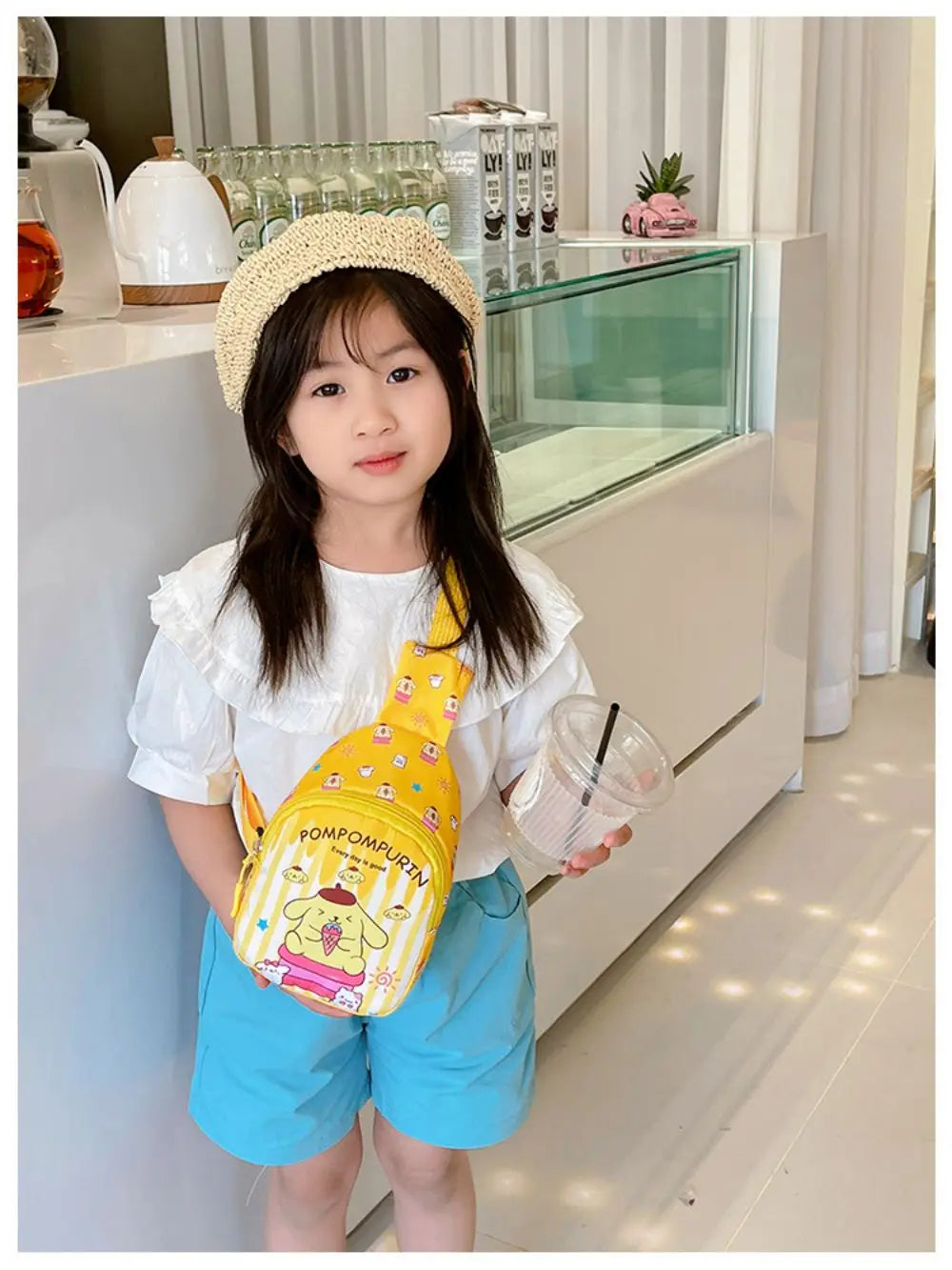 Hello Kitty Children Chest Bag Sanrio figure Kuromi Cute Coin Purse Shoulder Bag Boy Girl Cross Body Bag Fashion Messenger Bag