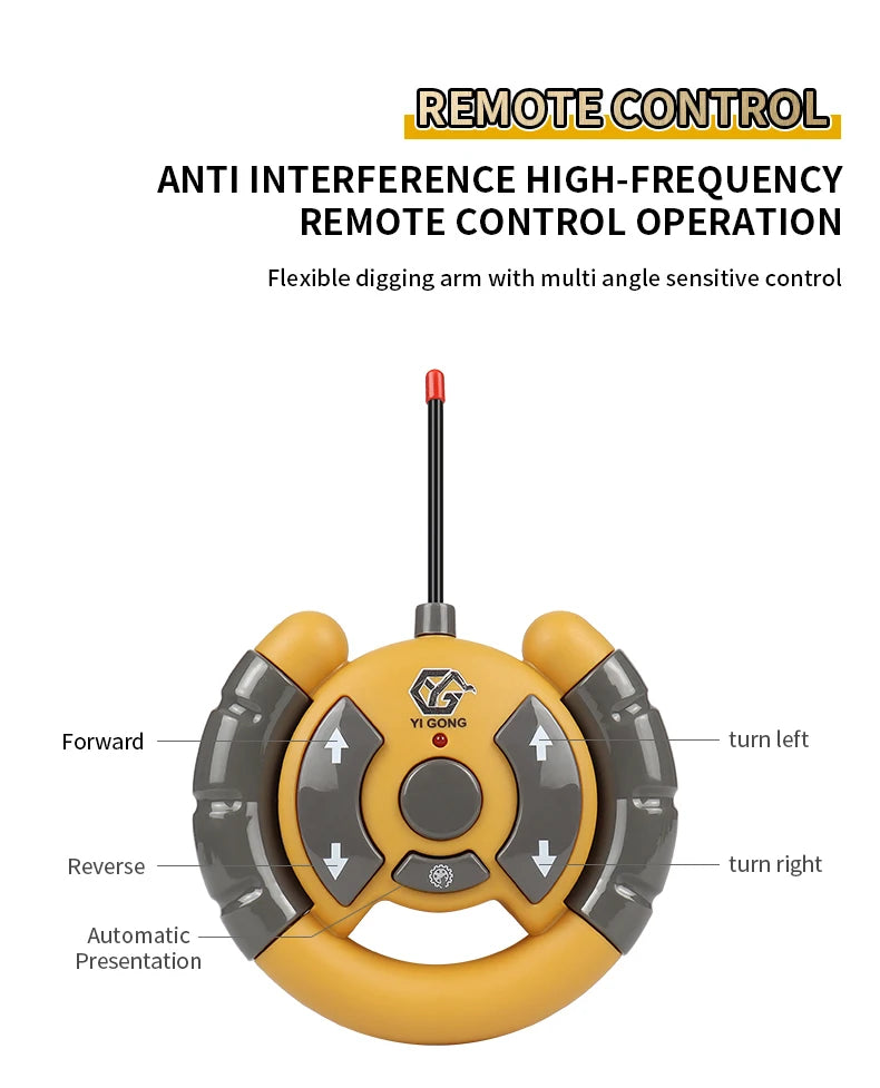 2024 New 11CH RC Excavator 1:20 Remote Control Truck 2.4G RC Crawler Engineering Vehicle Excavator Truck Radio Control Toys Gift