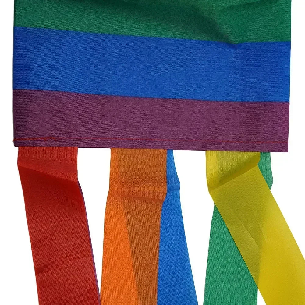 100D FABRIC 35 X 5 X 5 Inch 5 Feet Porch Deck 88 X 13 X 13cm Party Decoration Polyester Rainbow Windsock Backyard