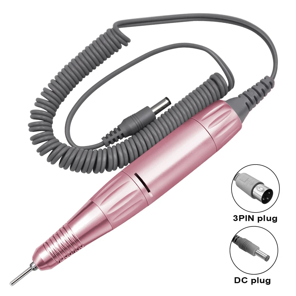 35000 RPM DC & 3 PIN Electric Nail Drill Pen Handle File Polish Grind Machine Handpiece Manicure Tool Nail Drill Accessories