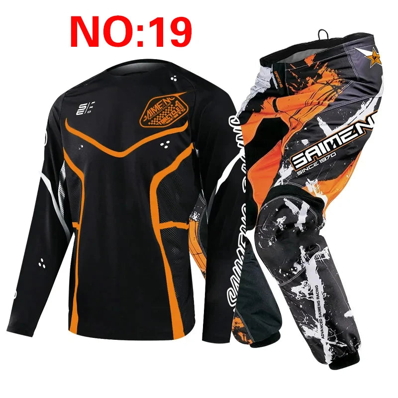 SIZE 20 22 24 26 28 saimeng children's enduro motocross gear set mx jersey pants motorcycle kits mtb Off Road youth racing suit