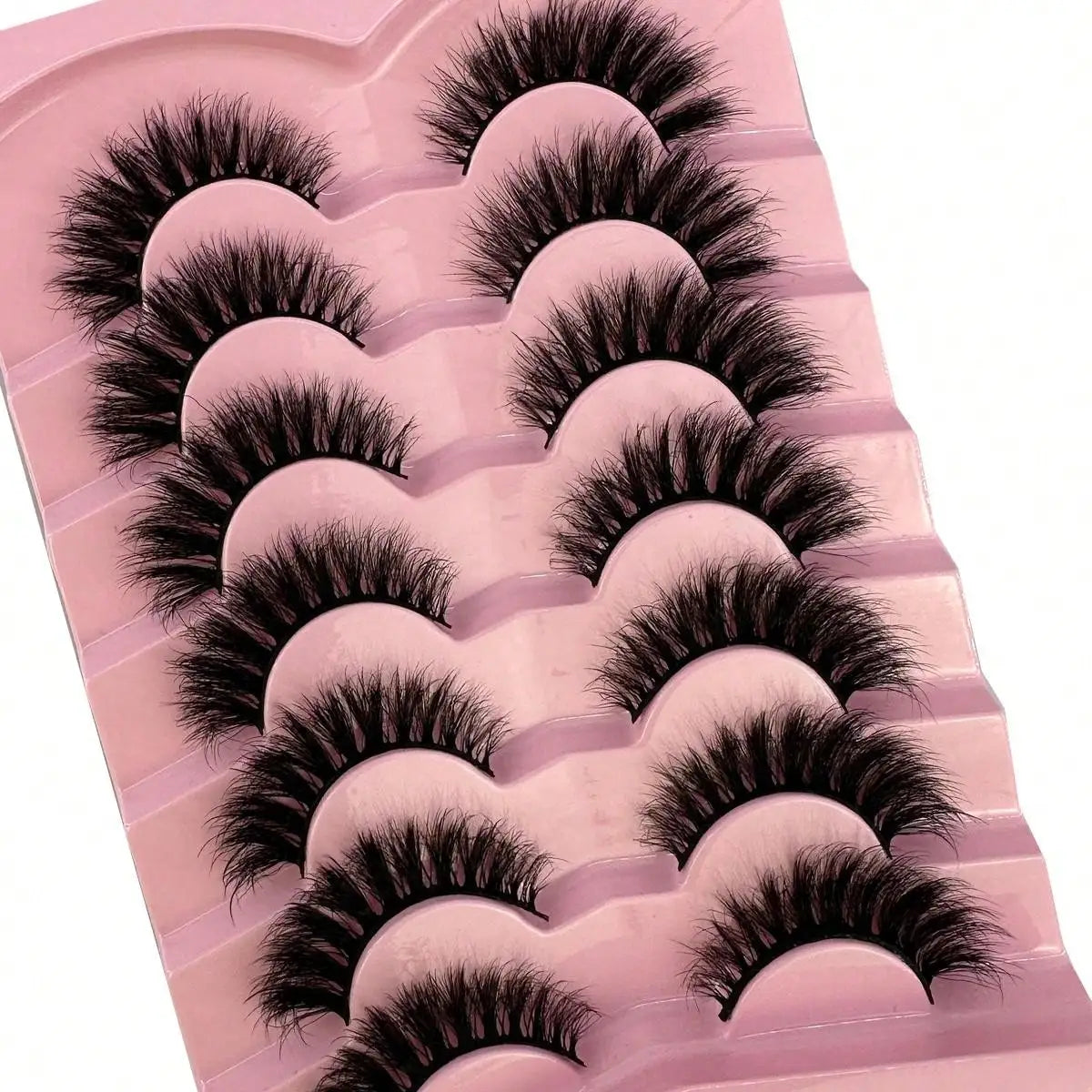 New 7Pairs Lashes 3D False Eyelashes 5D Fluffy Faux Mink Lashes Cat EyeLashes Reusable Volume Mink Eyelashes Extention Makeup