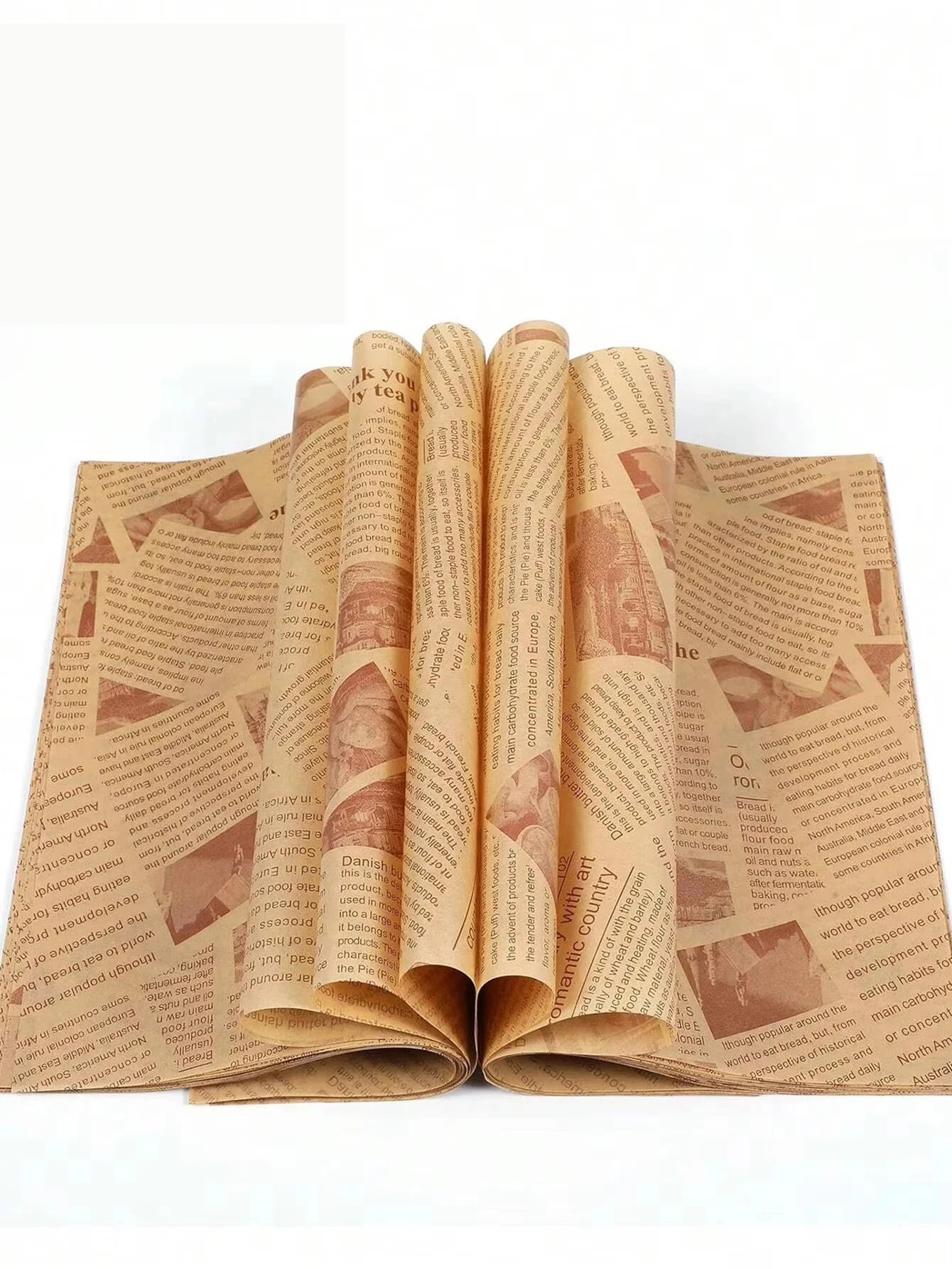 50pcs Oil-Proof Paper Food Wrapping Paper Baking Sandwich Burger Fries Fried Food Wrapping Paper Plate Mat Accessories