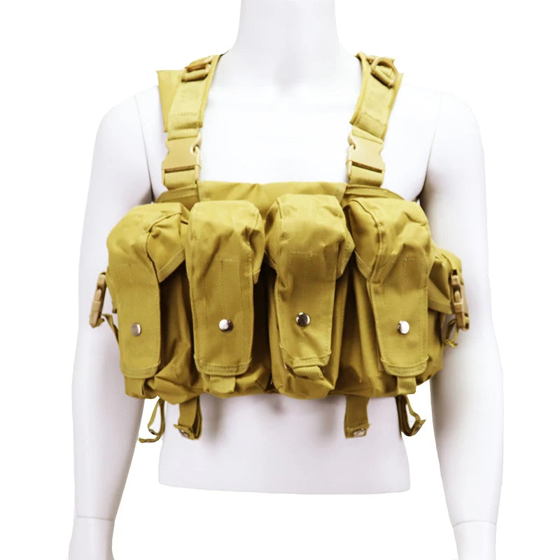Tactical Vest MOLLE CS Training Equipment Hunting Chest Vest Security Quick Release AK Belly Pocket Vest Hunting Equipment