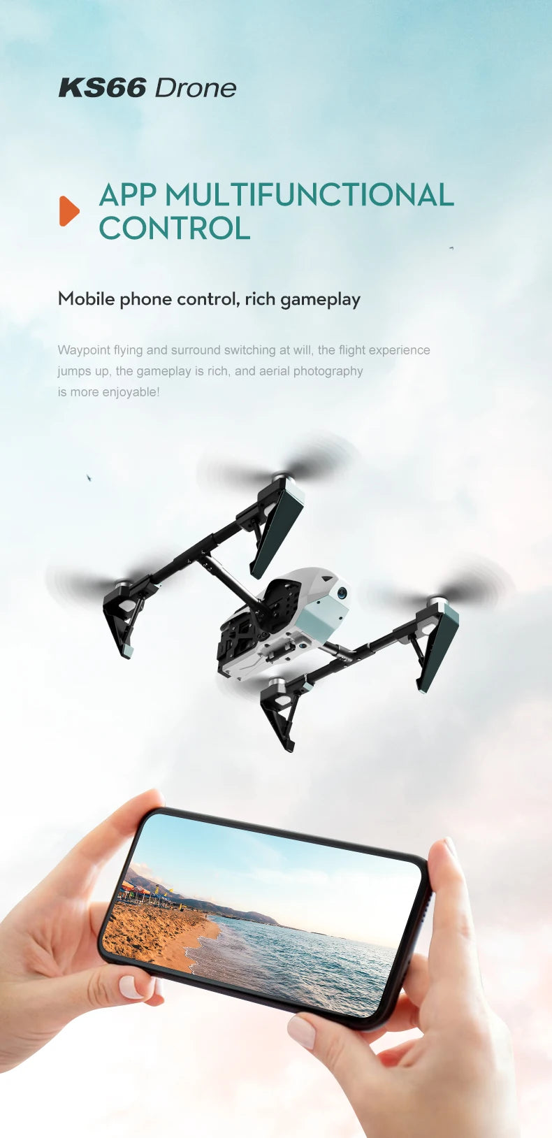 New KS66 4K Drone 8K Professional HD Dual Camera GPS 5G WIFI FPV Optical Flow Localization Brushless Motor RC Quadcopter 9000M