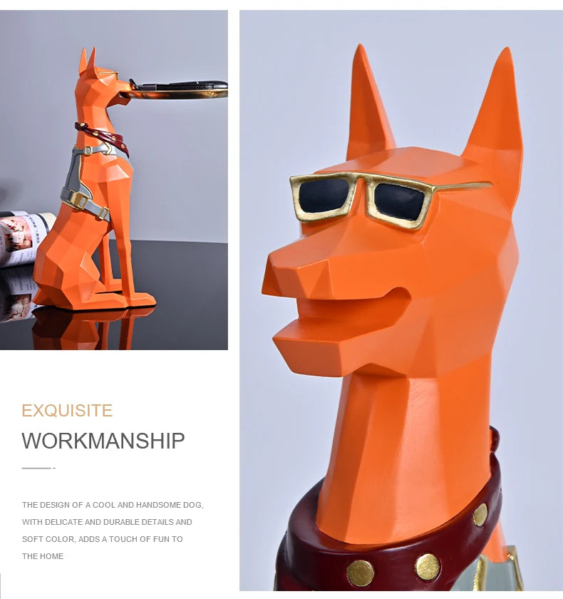 Design Tray dog Statue Butler Tray for Key Box Home Ornaments Animal Figurines Office Decoration Resin dog Sculpture decor Rooms