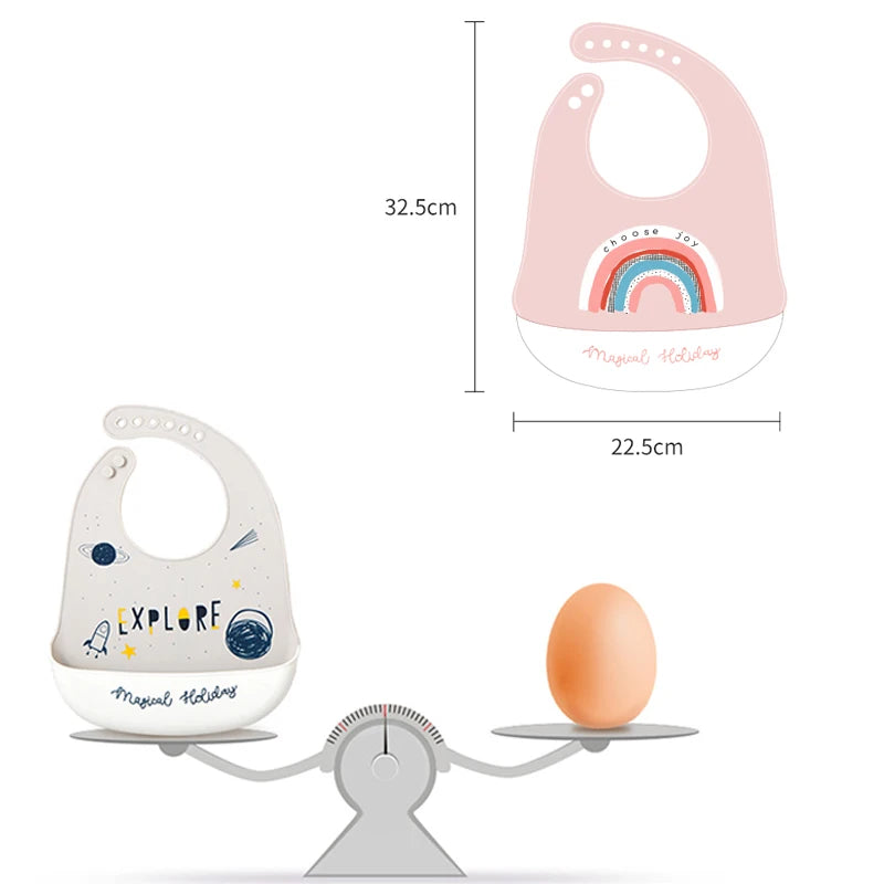 Silicone Babi Bib Waterproof Saliva Dripping Banana Bibs Cartoon Newborn Feeding Soft Edible Aprons Baby Adjustable Burp Scarf