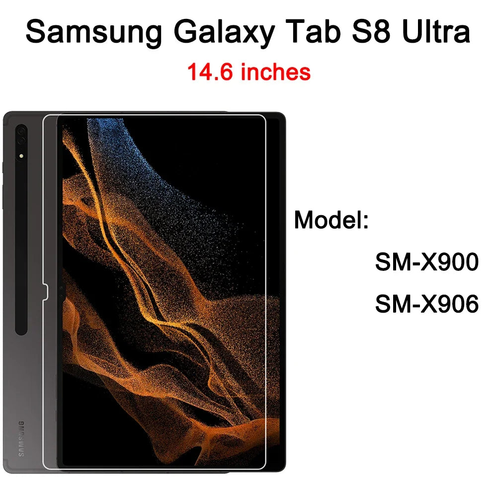 2PCS HD Scratch Proof Tempered Glass Screen Protector For Samsung Galaxy Tab S8 S8 Plus S8 Ultra S9 Ultra 11 12.4 14.6 Inches