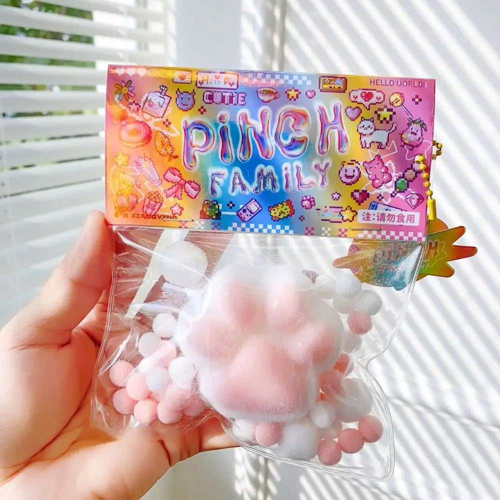 Squeeze Cat Paw Toys Pinching Cat Paw Decompressing Toy Soft Sticky Stress Relief Relax Toys