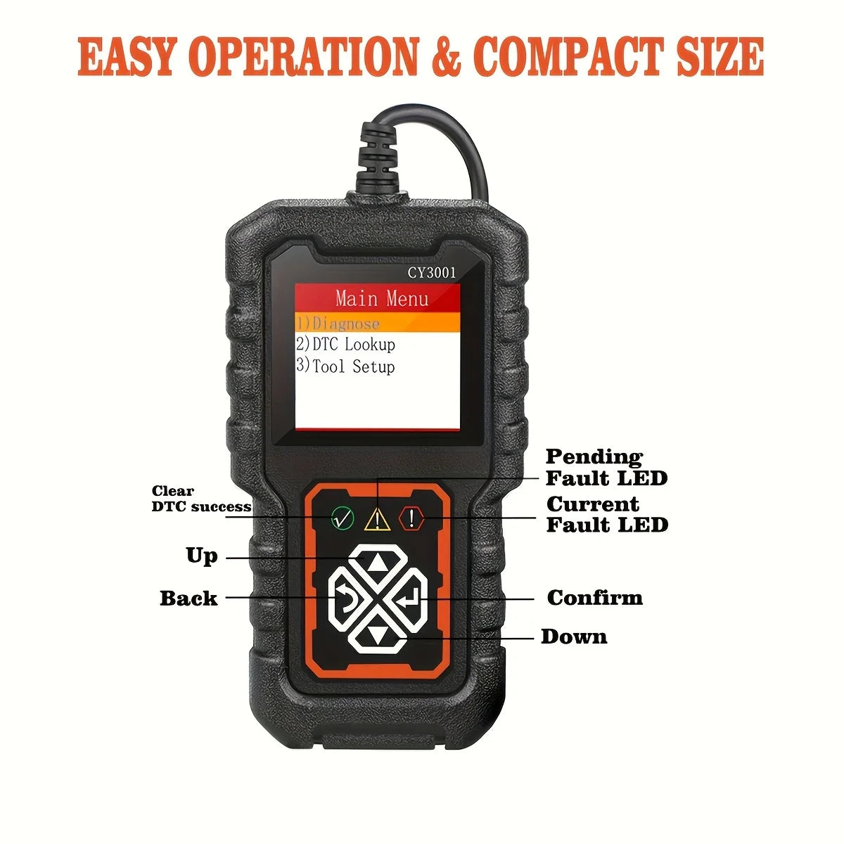 2024 Obdii Automotive Diagnostic Tools - Engine Fault Code Reader, Modeable, 6 Languages, Data Flow, Dtc Search and I/M Preparation Status