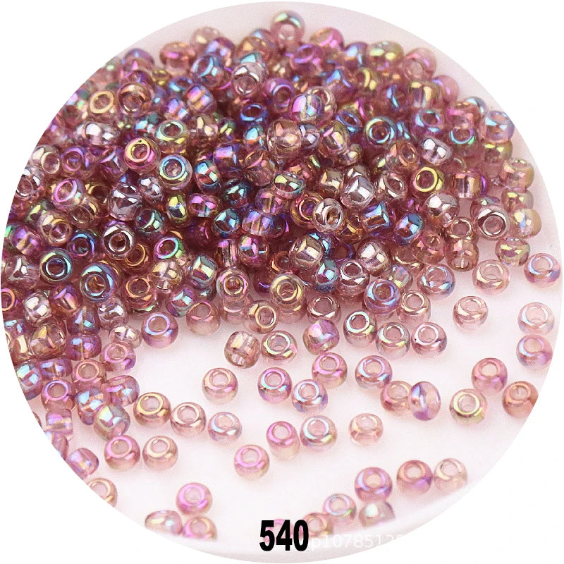 1.5mm 2mm 3mm 4mm Cezch Clear AB Colorful Glass Beads 15/0 12/0 8/0 6/0 Loose Seedbeads for Needlework Jewelry Making DIY Sewing