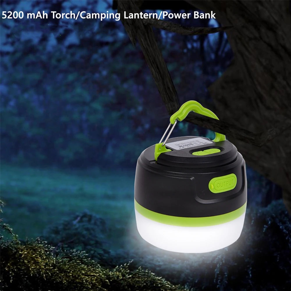 3-in-1 Camping Lantern Power Bank flashlight Spot Light Electric Torch Multifunction Lamp