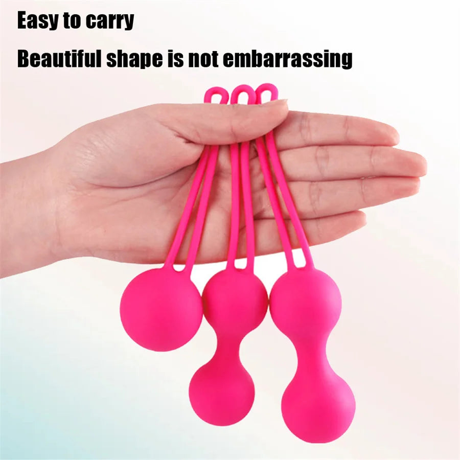 3pc Kegel Ball Silicone Vaginal Tightening Balls Set Pelvic Adults Sex Toys Training Kegel Ben Wa Ball Sex Products For Women