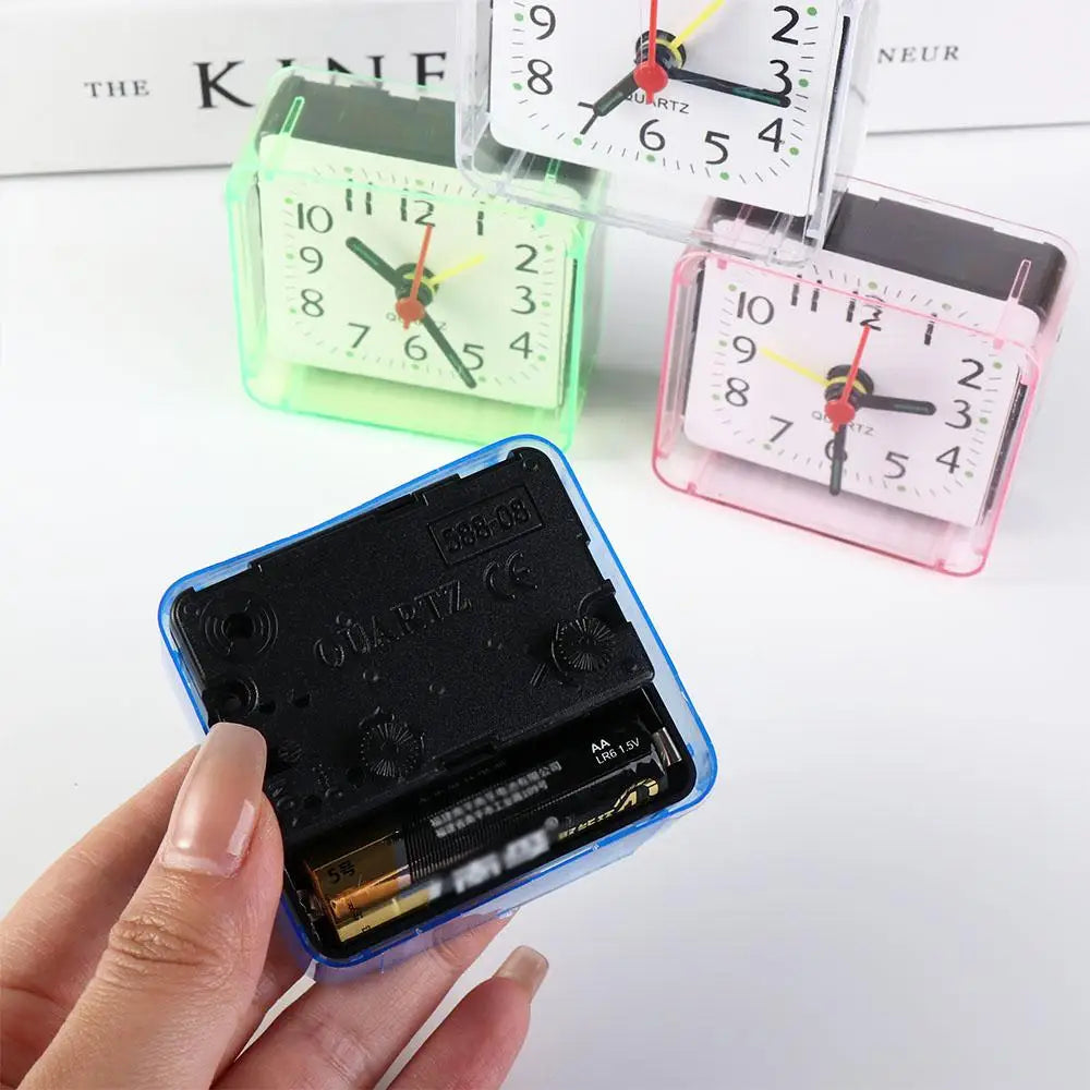 Mini Table Mute Clock Square Jelly Color Creative Alarm Clock