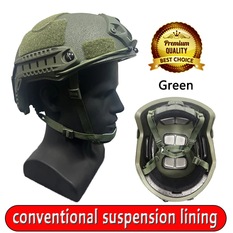 Tactical Ballistic ACH High Cut Helmet Kevlar High Quality Safety Helmet FAST NIJ IIIA Wendy's Suspension Liner Ballistic Helmet