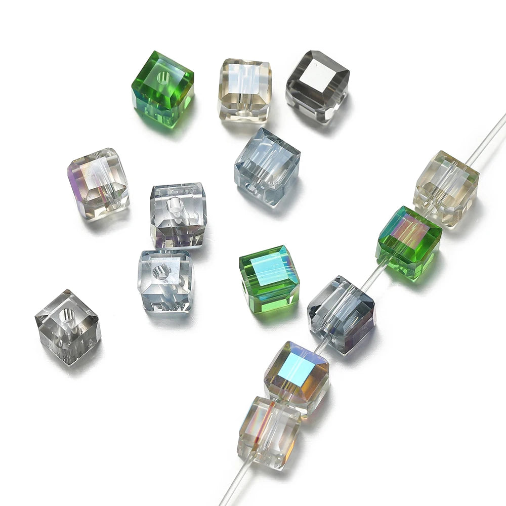 10pcs/Lot 6mm Crystal Square Bead Faceted Exquisite Beads for Jewelry Making DIY Charms Bracelet Necklace Accessories