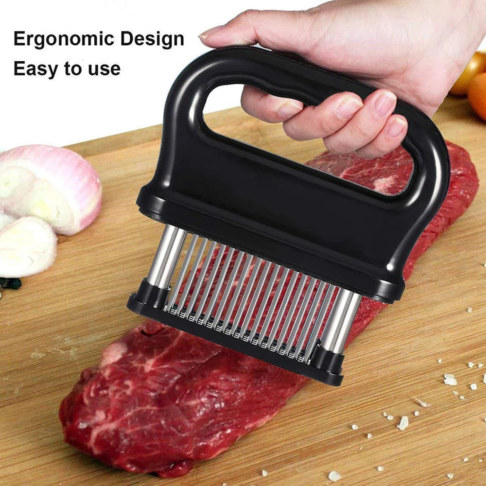 Retractable Stainless Steel Meat Needle Softener Tenderizer 48 Blades Kitchen Cooking Steak Hammer Pounder Tools Meat Beater