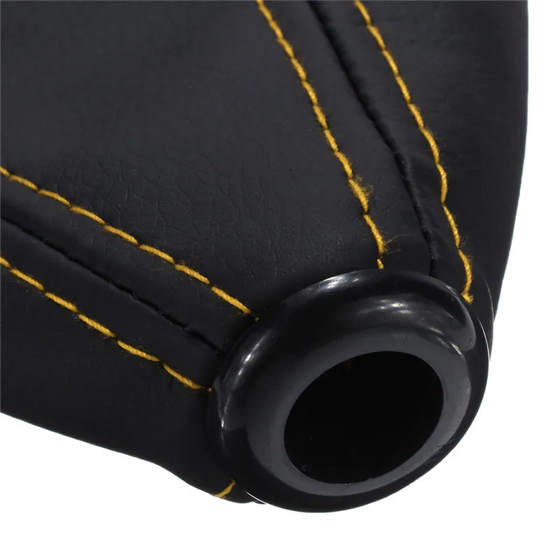 Hot 16mmUniversal Car Gear Shift Collars Carbon Fiber Auto Car Manual Stick Shifter Knob Gear Shift Boot Cover Gaiter PU Leather
