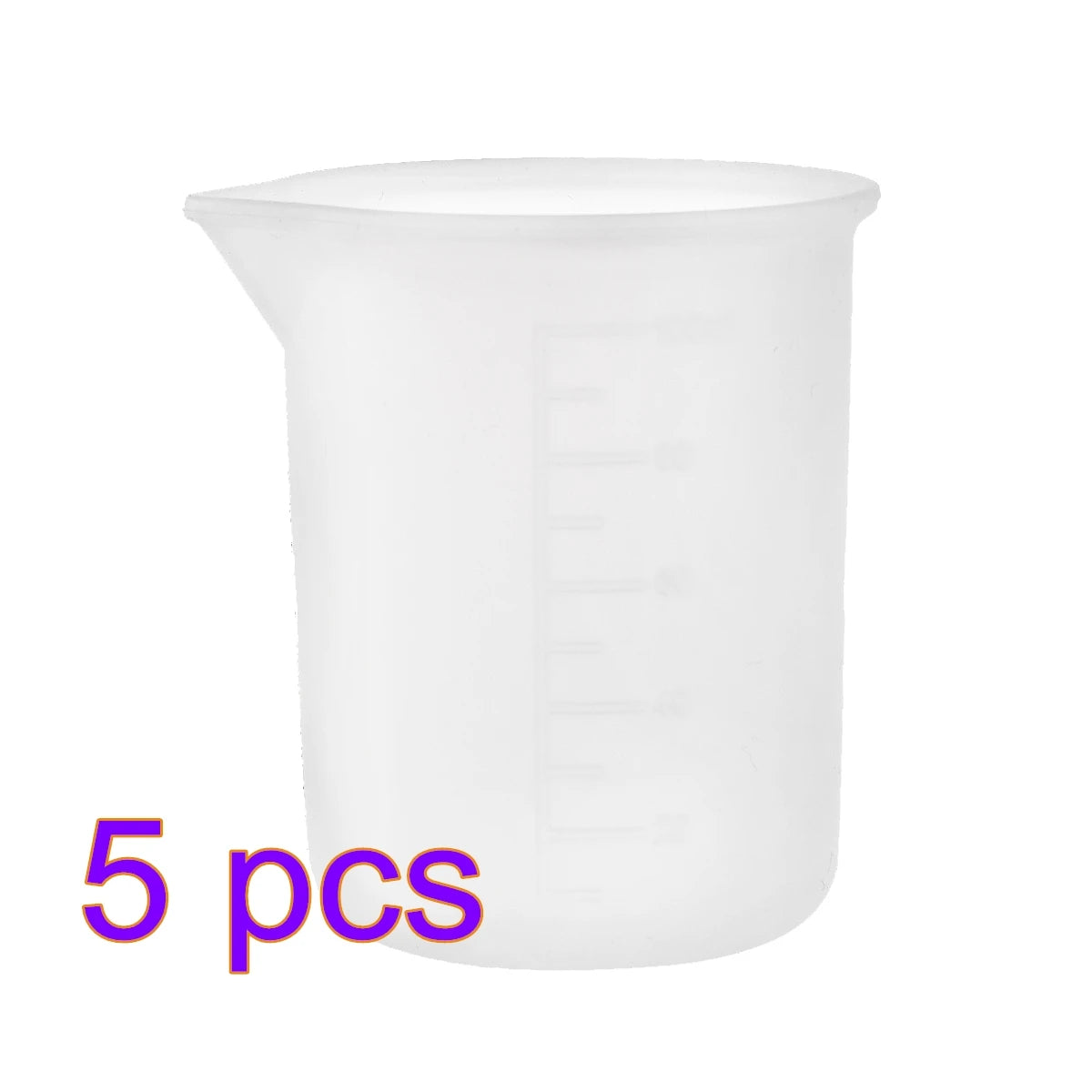 5pcs 100ml Silicone Measuring Cup Transparent With Scale Food-Grade Separating Cups DIY Cake Epoxy Resin Jewelry Making Tools