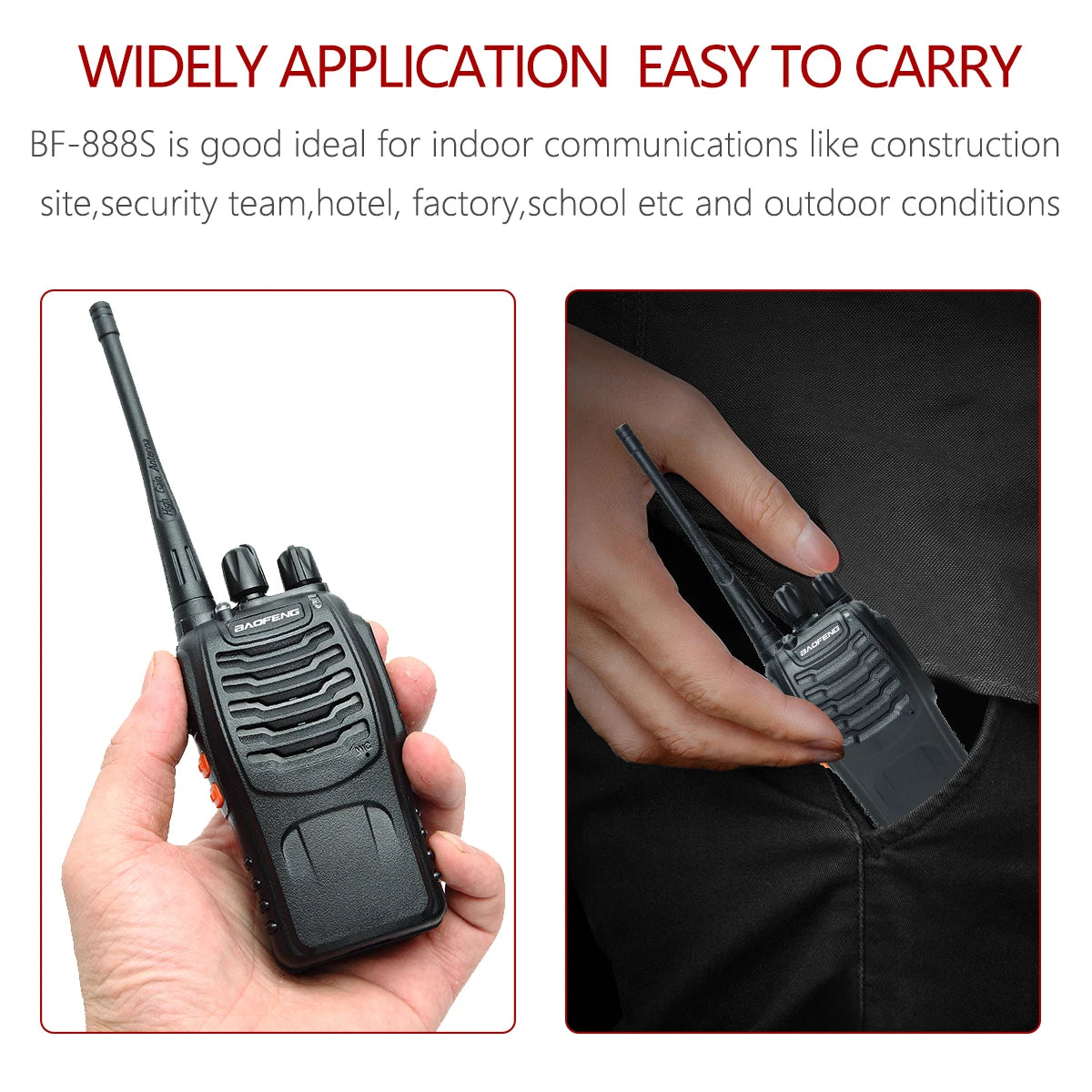 Baofeng BF-88E Pro Walkie Talkie Wireless Copy Frequency Long Range UHF 400-470MHz Portable Ham Two Way Radio for Hunting
