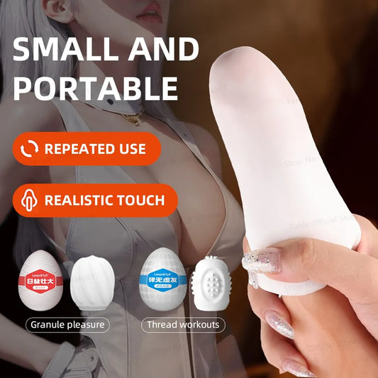 Realistic Masturbator Egg for Men Pocket Pussy 3D Textured Vagina Adult Sex Toys Blowjob Male Masturbation Stroker Penis Sleeve
