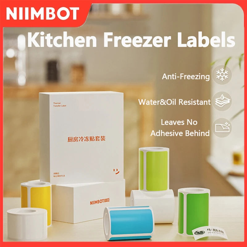 NIIMBOT Thermal Printer kitchen Frozen Label Paper Resistant to Low Temperatures Down To-18°C Sticker Roll for B1 B21 B203 Label