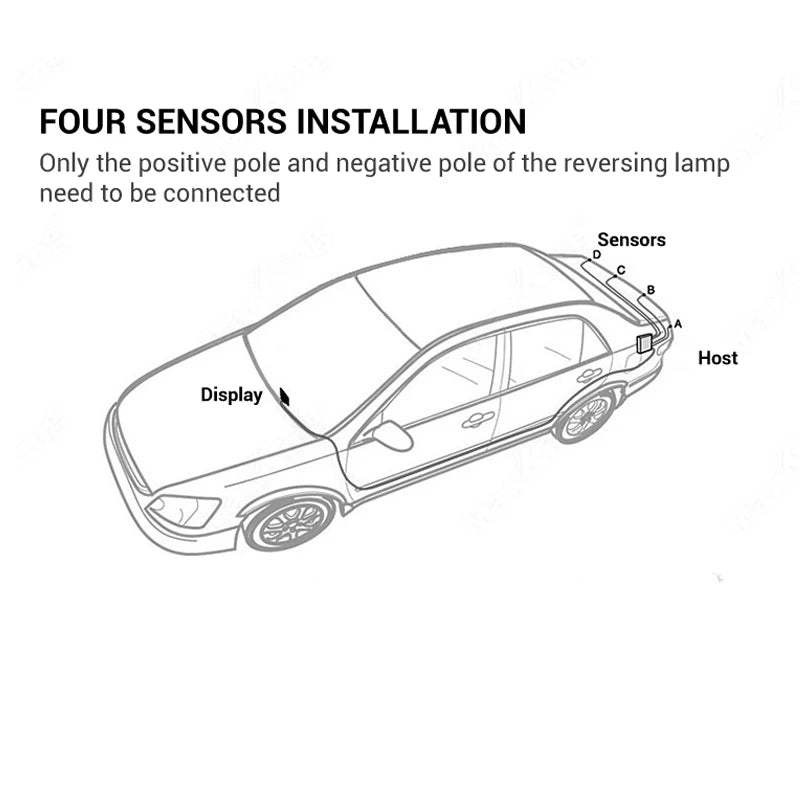 Car Reverse Radar Kit Vehicle Parking Sensor System with 4 Sensors Backup Assist System with LED Distance Display Sound Warning
