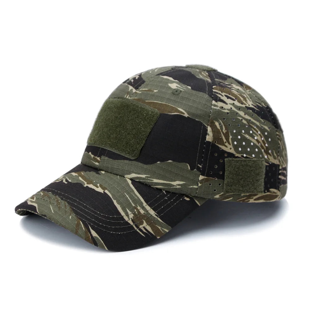 Athletic casual breathable camouflage baseball cap for men, military fan sun hat tactical hat military training hat bucket hat