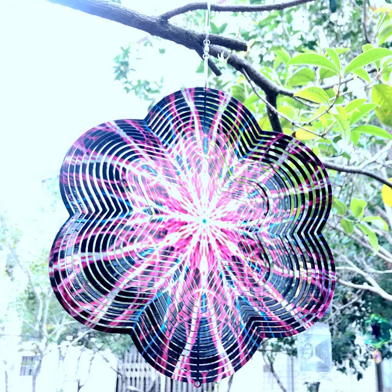 3D Wind Spinner Chime Heart Square Drop Shape Stainless Steel Rotating WindChime For Both Outdoor Garden And Indoor