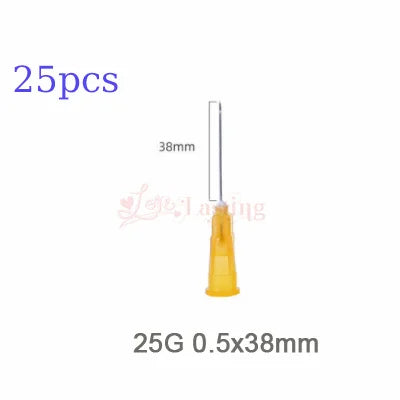25pcs 18G 25G 27G 30G 31G 32G 34G Disposable Sharp Needle for Hyaluronic Acid Sterile Stainless Steel Tattoo Needles
